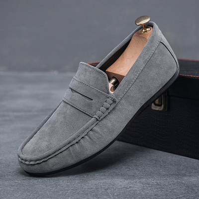 Custom slip on casual driving suede boat shoes lightweight mocassin footwear loafers for men