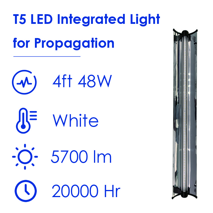 Wholesale LED Integrated Light Aluminum Reflector T5 LED Grow Light Fixture 4ft 48W for Plant propagation