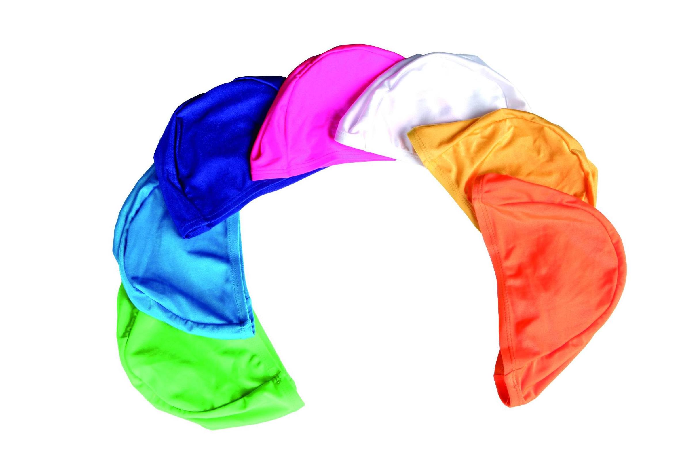 Popular polyester adult swimming caps with shiny surface,lycra swim caps with high elasticity fit both long hair and short hair