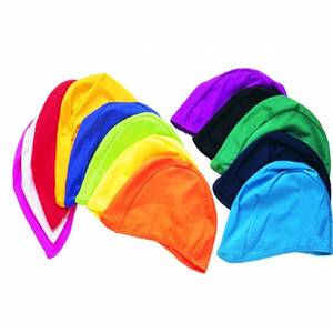 Popular polyester adult swimming caps with shiny surface,lycra swim caps with high elasticity fit both long hair and short hair