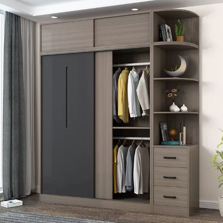 Modern simple luxury Custom 2 3 4 Door Wooden European style Wardrobe Bedroom Furniture armoire