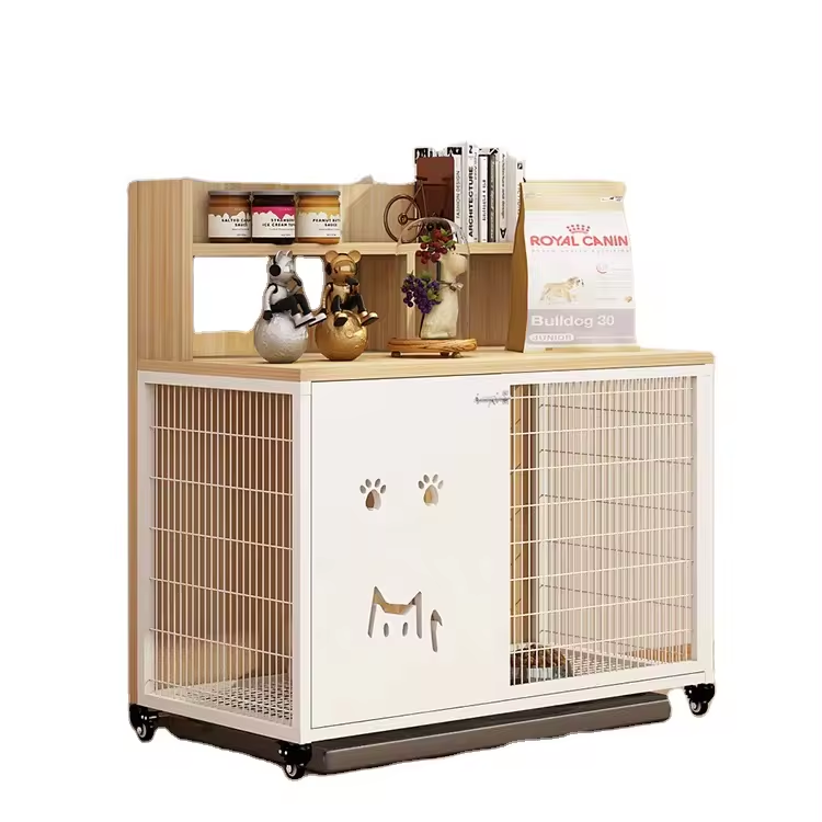 Indoor Home Living Room Bedroom Office Pet Dog Crate Houses Furniture Multifunctional Wooden Flip Top Metal Dog Kennels Cages