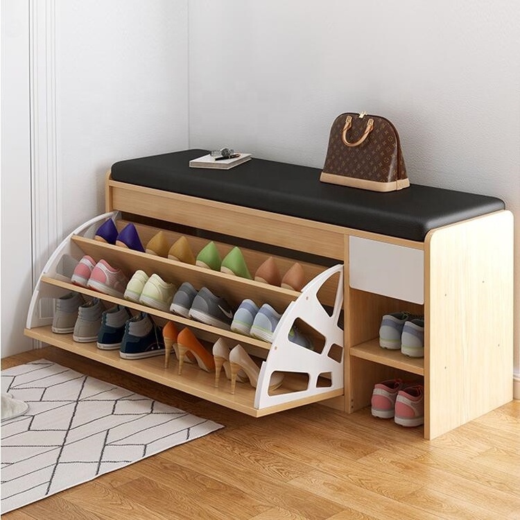 high quality space saving corner use small shoe bench cabinet