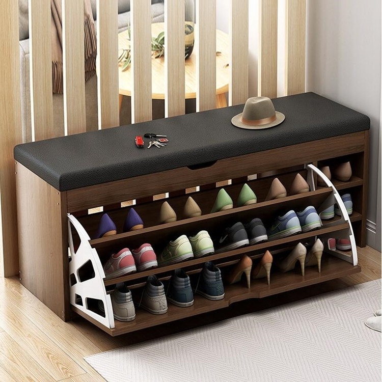 high quality space saving corner use small shoe bench cabinet