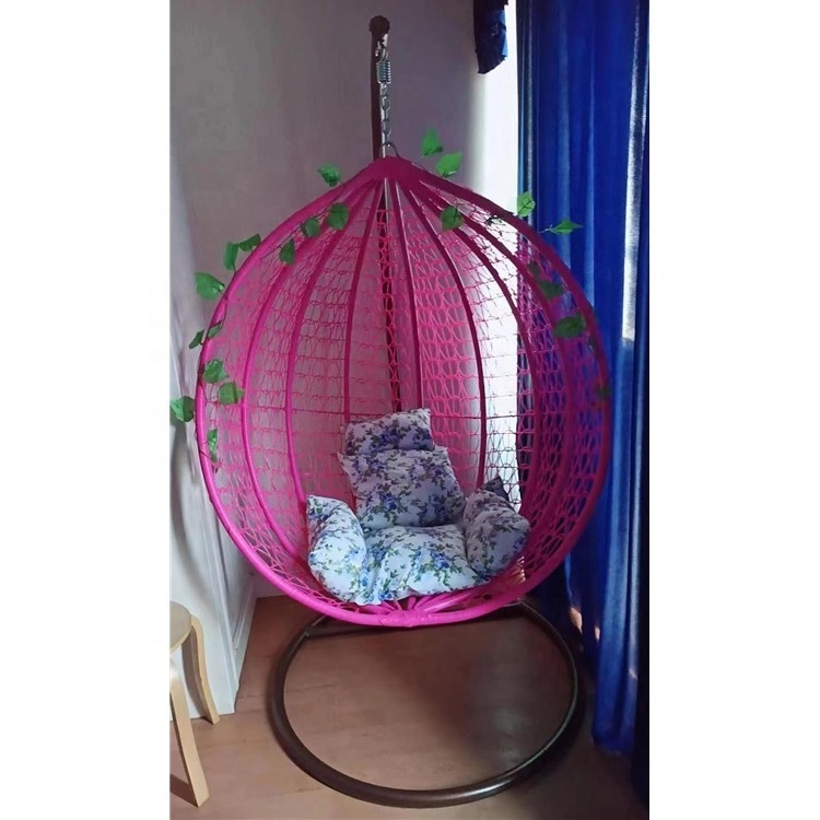 modern luxury design single rattan swing chair hanging egg chair with stand