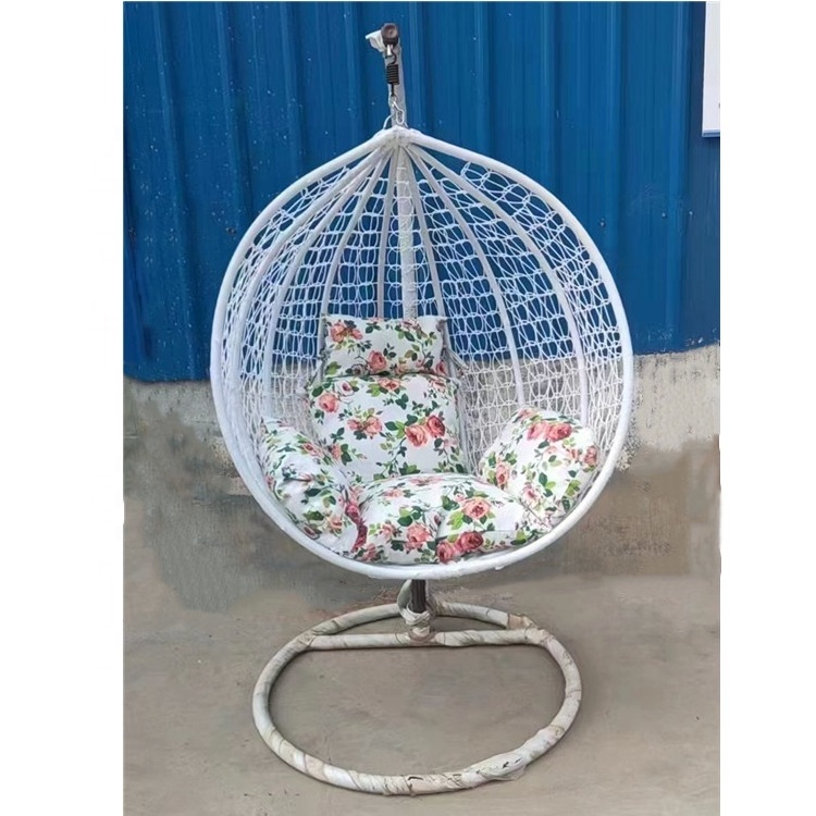 modern luxury design single rattan swing chair hanging egg chair with stand