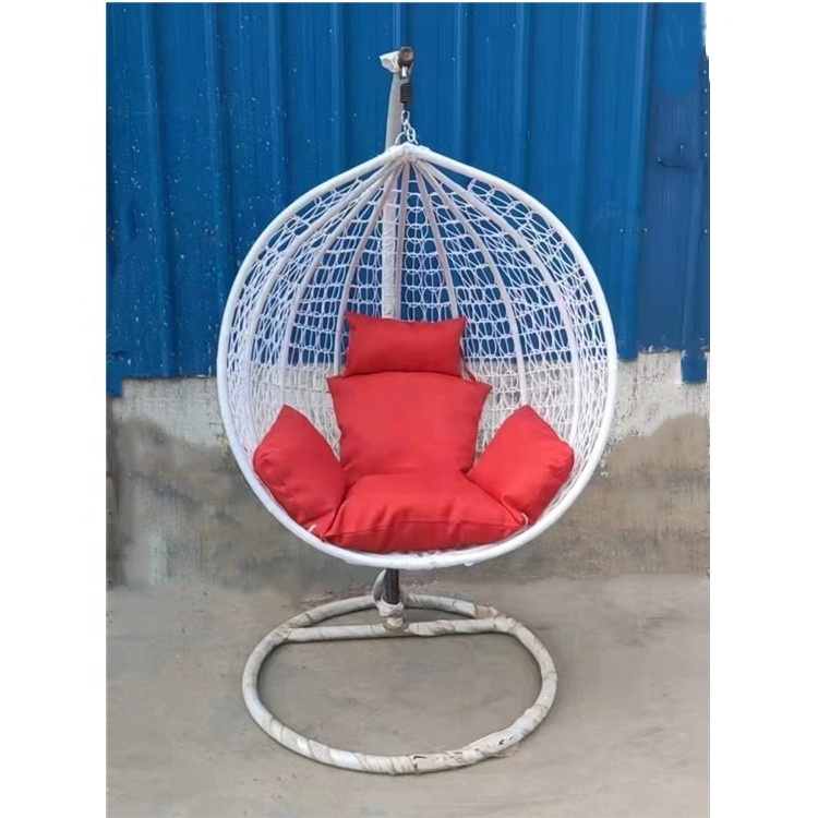 modern luxury design single rattan swing chair hanging egg chair with stand