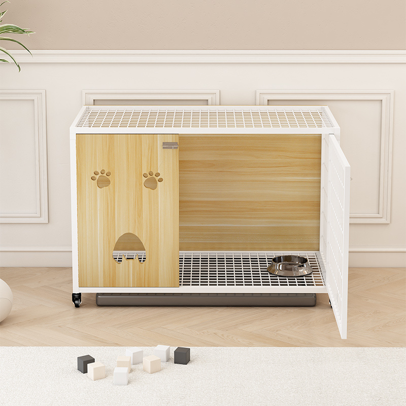 Indoor Home Living Room Bedroom Office Pet Dog Crate Houses Furniture Multifunctional Wooden Flip Top Metal Dog Kennels Cages