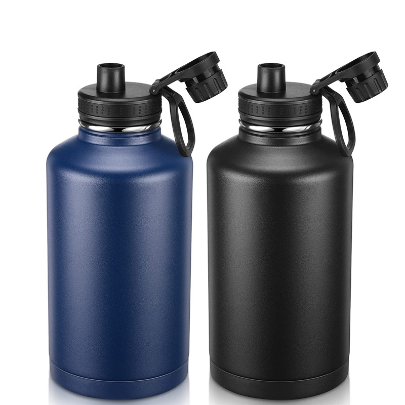 64oz water bottle insulated wholesale vacuum flask half gallon wide mouth 64 oz stainless steel water bottle with spout lid