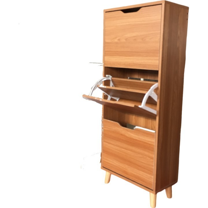 new design 3 doors wooden white shoe cabinet racks