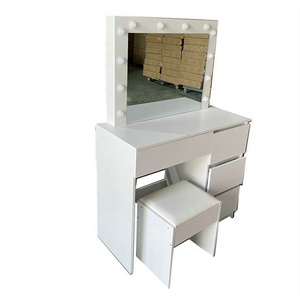 Makeup Dressing Table for Bedroom Small Space, Vanity Table and Bench for Women Gifts