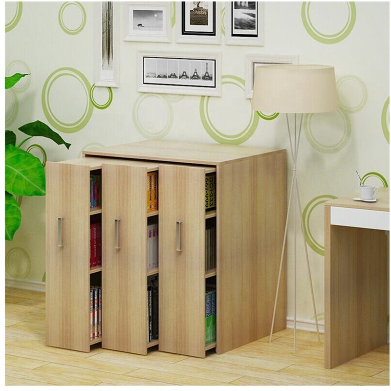 Simple Modern Bookshelf Dustproof Mobile Bookcase Storage closet