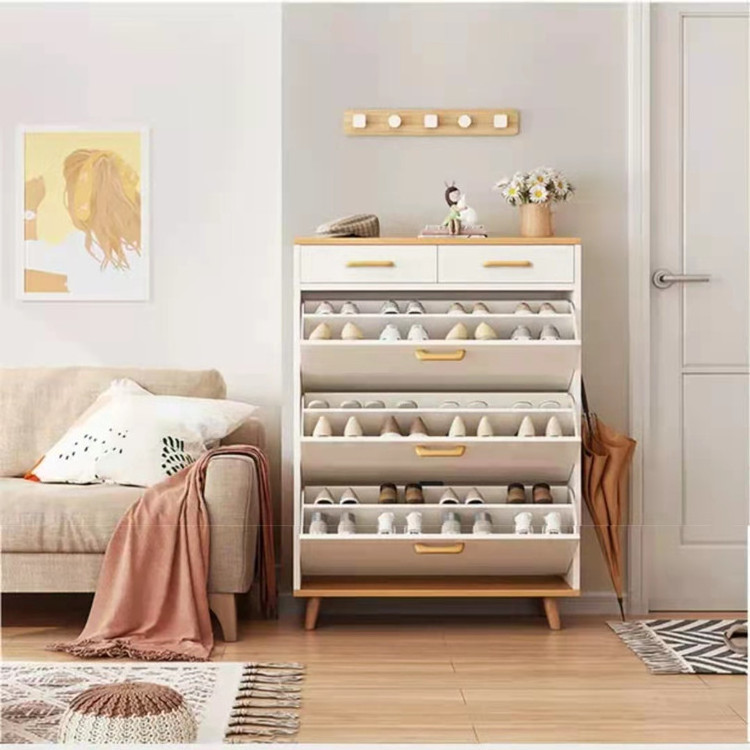 modern nordic wooden luxury shoes rack for entryways cabinet