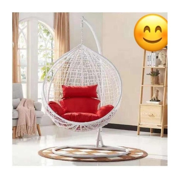 outdoor garden patio swings hanging egg chair rattan furniture with stand and cushion