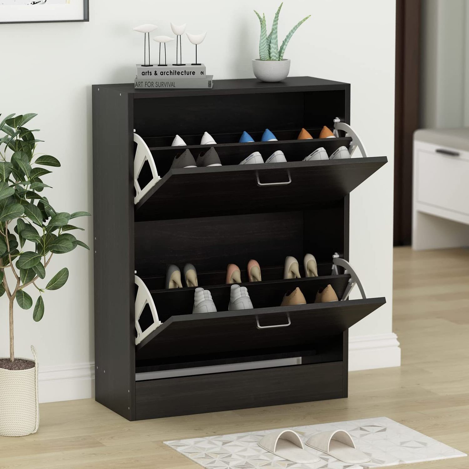 Modern Design Closed Shoe Rack Wooden Tall Shoe Rack Wooden Cabinet Shoe Rack