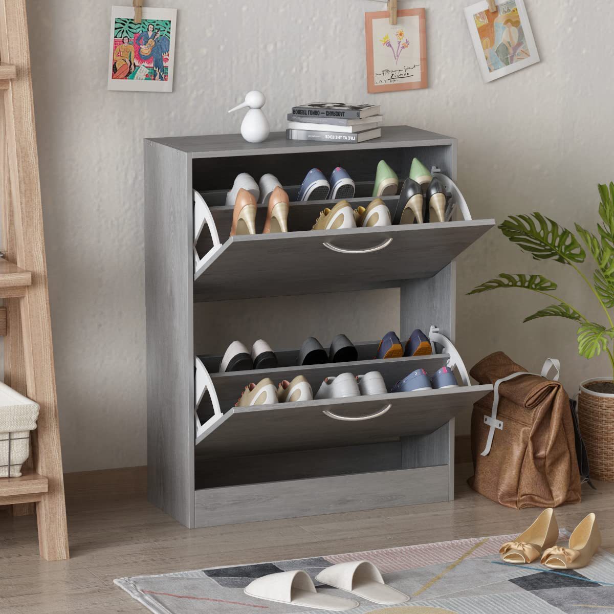 Modern Design Closed Shoe Rack Wooden Tall Shoe Rack Wooden Cabinet Shoe Rack