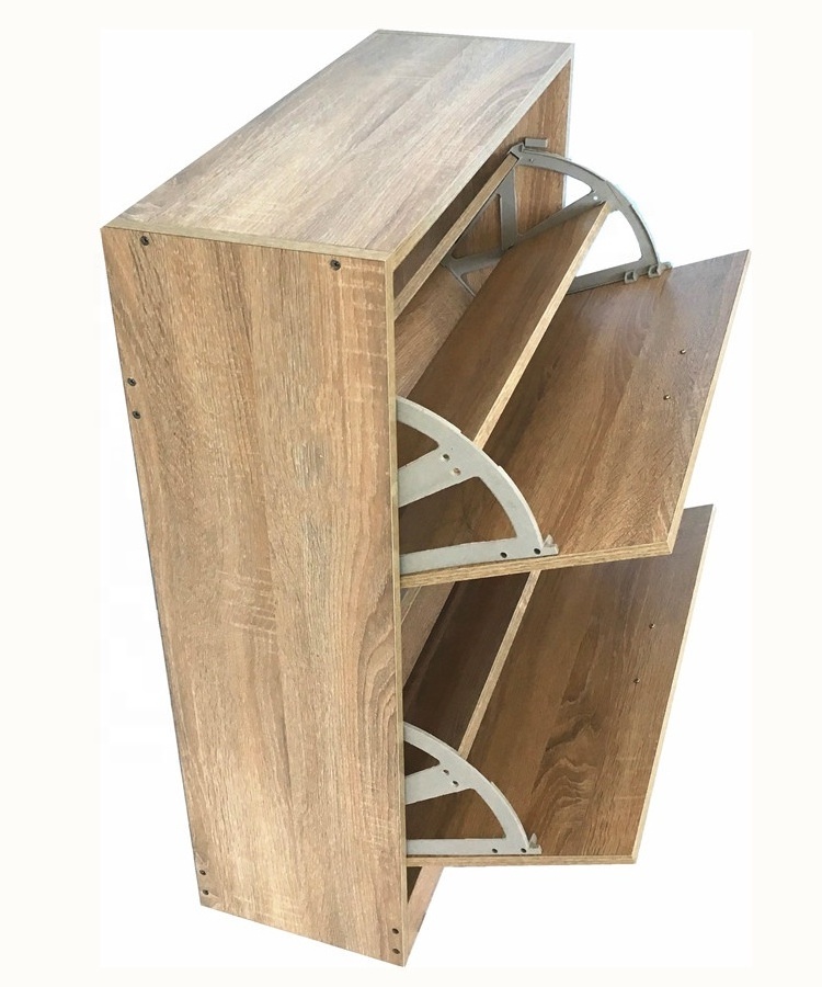 2 tier folding wooden shoe rack