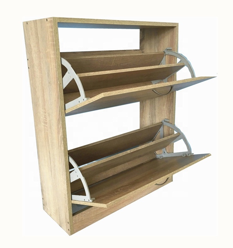 2 tier folding wooden shoe rack