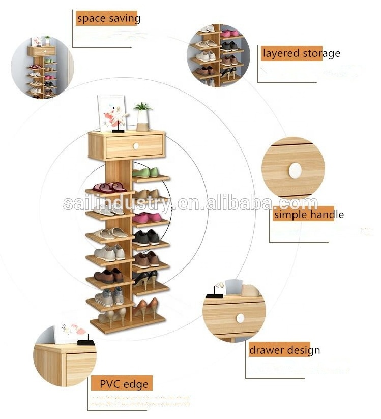 shouguang space saving corner shoe display rack