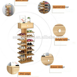 shouguang space saving corner shoe display rack