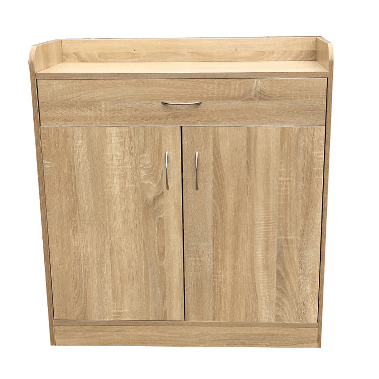 Modern Wood Color Storage Shoe Cabinet With One Drawer