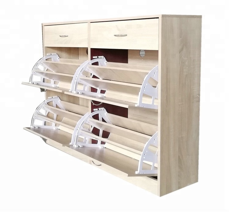 modern design rotating wooden shoe rack