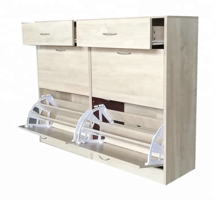 modern design rotating wooden shoe rack