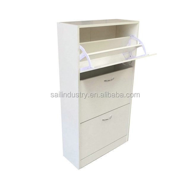 Rotating door shoe cabinet UV high gloss mirror shoe cabinet storage