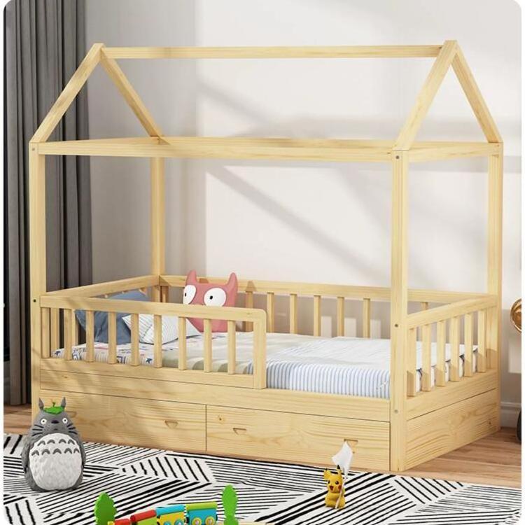 modern design children treehouse bed kid's wooden bed with drawer in pine