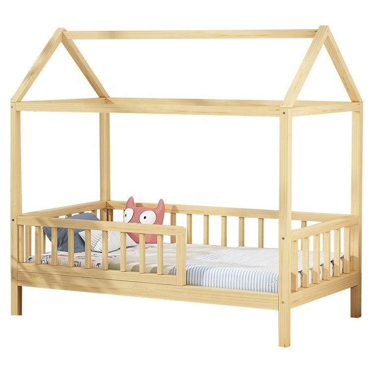 modern design children treehouse bed kid's wooden bed with drawer in pine