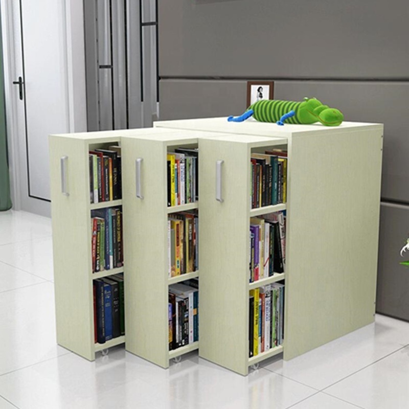 Simple Modern Bookshelf Dustproof Mobile Bookcase Storage closet