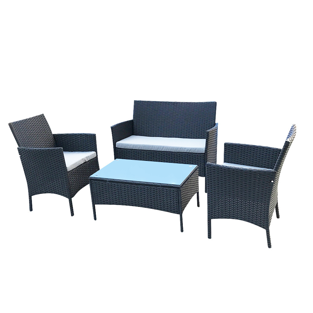 Cheap 4 Pieces Rattan Furniture Set Sectional Sofa Outdoor Rattan Furniture