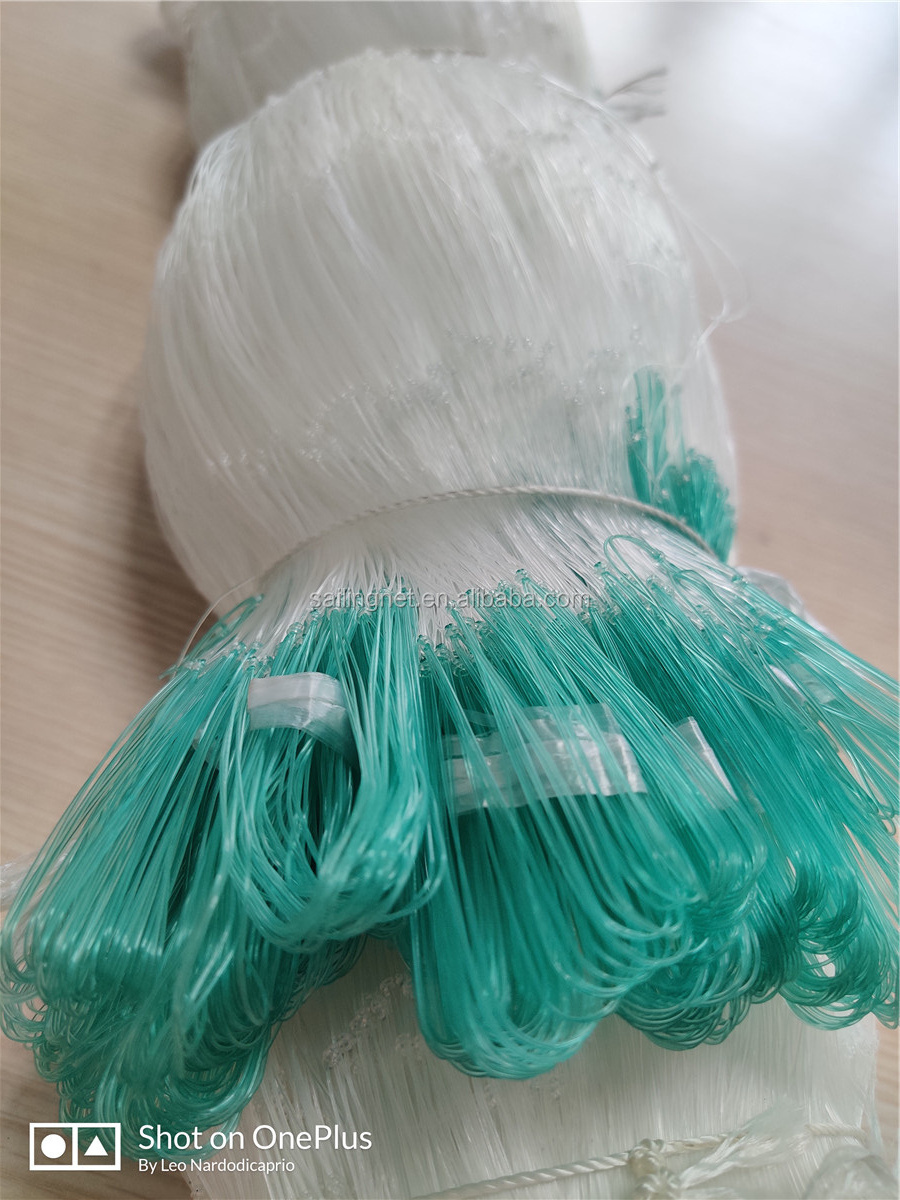 White Color Monofilament Fishing Nets With Green Tail  Nylon Monofilament Fishing Nets  red de pesca