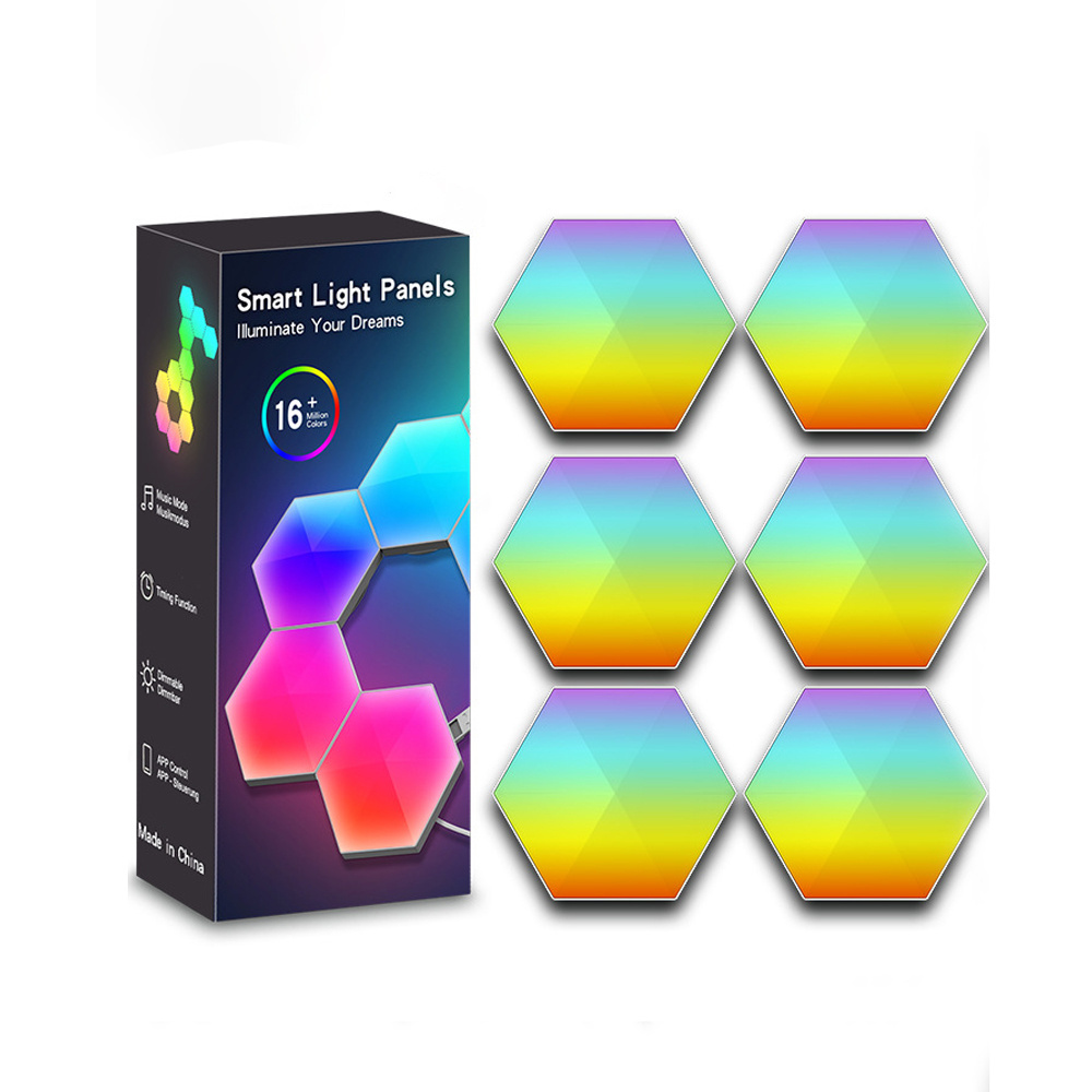 DIY Mood Lights Magnetic Remote Control Smart Home Wall Panels Touch Sensitive Gaming RGB  Hexagon Night LED Lights for wall