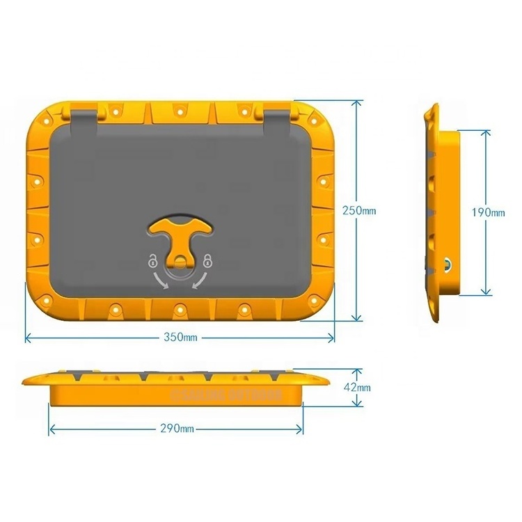 Marine hatch Rubber Seal Access Cam Boat Hatch Cover And Lid With Locking Slam Latch Handle Deck Black