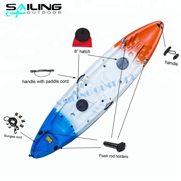 3 Person Tandem Fishing kayak/canoe, sit on top kajak with paddle