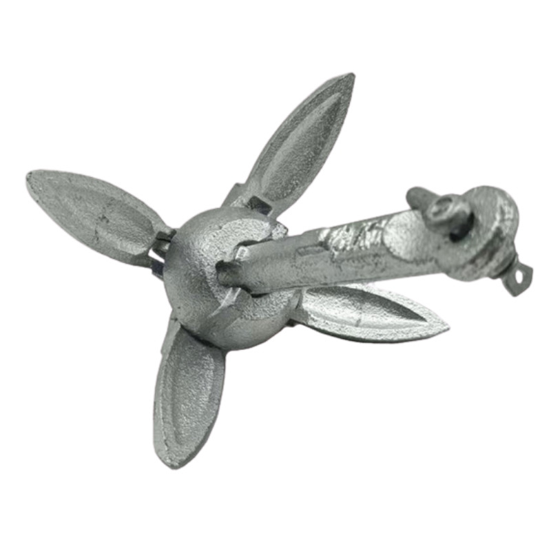 Hot Dipped Galvanized Folding Boat Anchor for Lake Fishing for Yacht Kayak Carp Includes Carp Fishing Lotus Umbrella Design