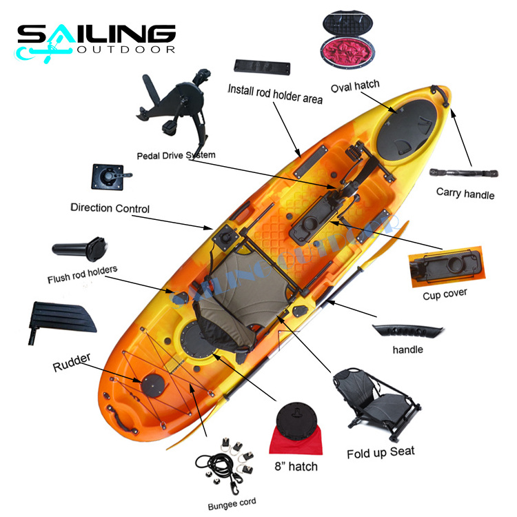 Sailing Outdoor Wholesale Cheap Pedal Boats Fishing Kayak with Pedals Drive Boat