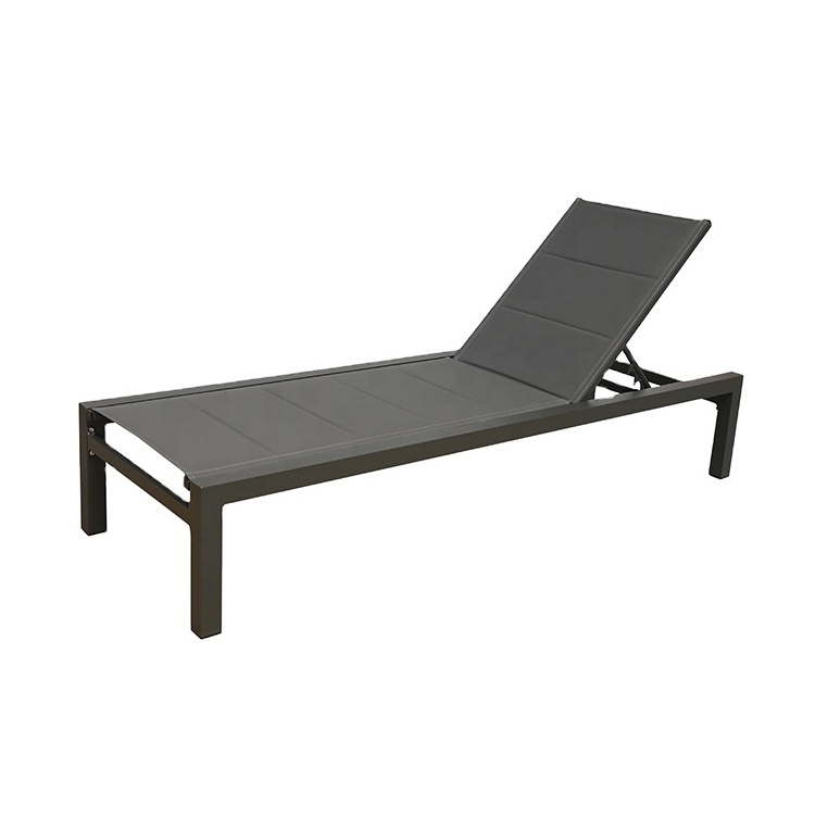 Factory Wholesale Hotel Outdoor Aluminum Chaise Lounge Modern Patio Waterproof Beach Chaise Lounge