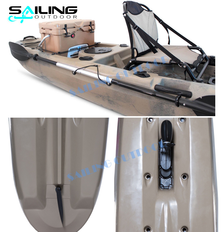 Sailing Outdoor Kayak with Pedals Fishing Pedal Boat with Slide Canoe Propeller