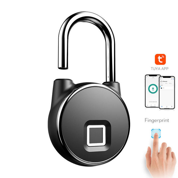 IP66 Waterproof USB Charging Bluetooth Fingerprint Padlock Tuya Security Anti-theft Keyless padlock fingerprint smart lock