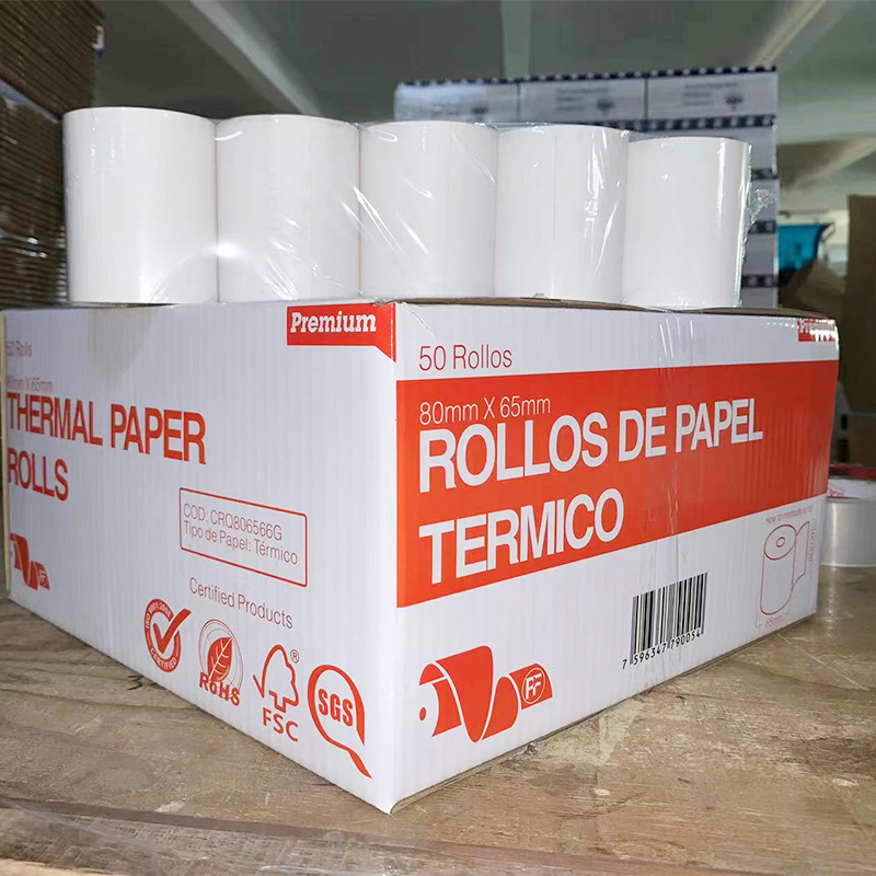 China Factory Price Cash Register Receipt Paper ATM POS Machine Roll Thermal thermal paper 80x80 with high quality