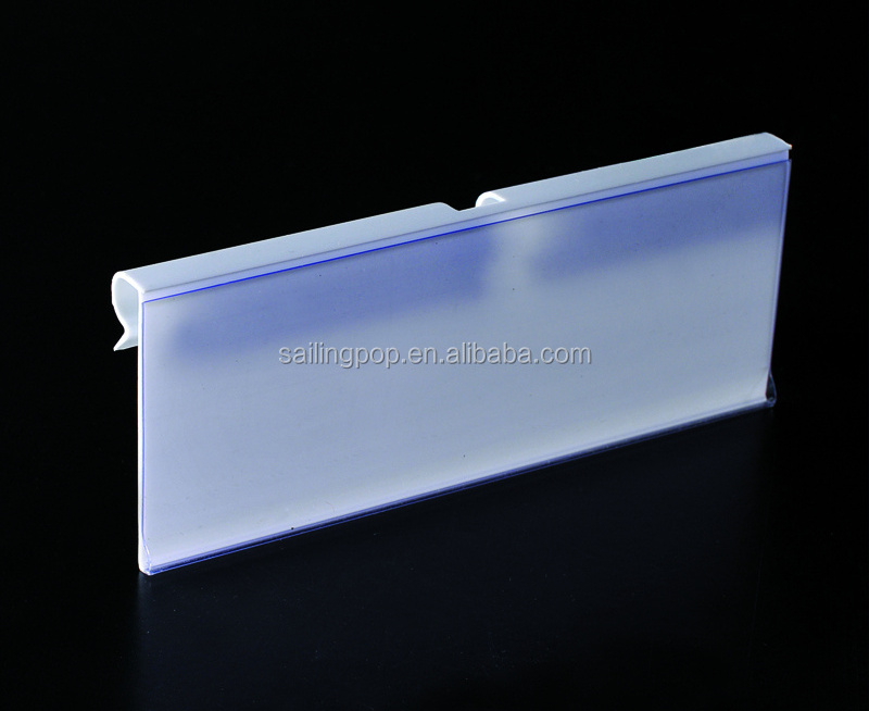 Retail store hanging plastic shelf edge label holder for supermarket