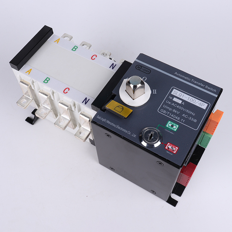 Ats W2r Auto Manual Transfer Switch 100amp Generator SLS Transfer Switch Steel 63a 100a 2p 3p 4p 220v CB White 63 18 2mm Ats 34