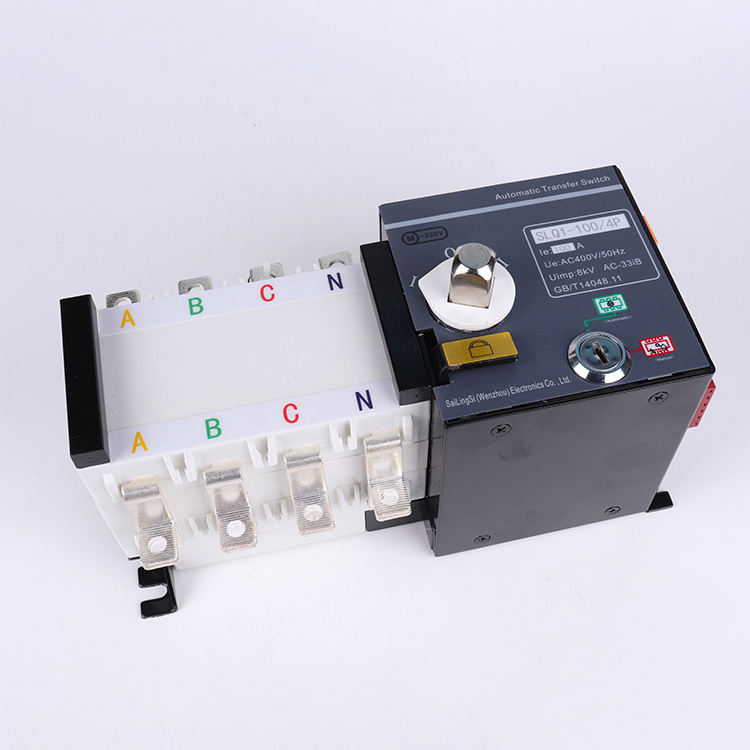 SLS Q1 Automatic Changeover Switch Dual Power Automatic Transfer Switch ATS Switch 4P 630A Single Phase 2 in 1 PC White 4 Way