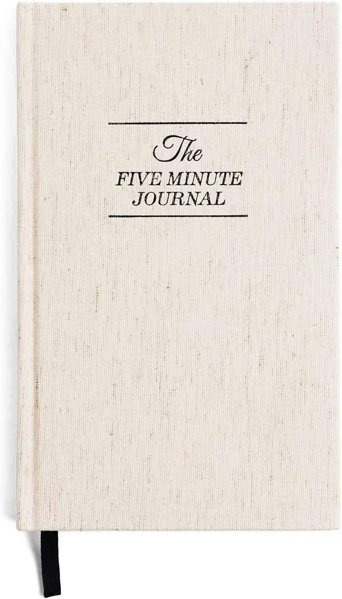 Custom Linen Fabric Hardcover Daily Gratitude Journal White Stationery Eco Notebook A5 Reusable Five Minute Journals