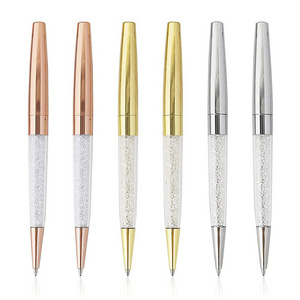 Fast delivery Weeding Pen Metal Rose Gold Logo Custom Crystal Ballpoint Pen For Promotional Gift