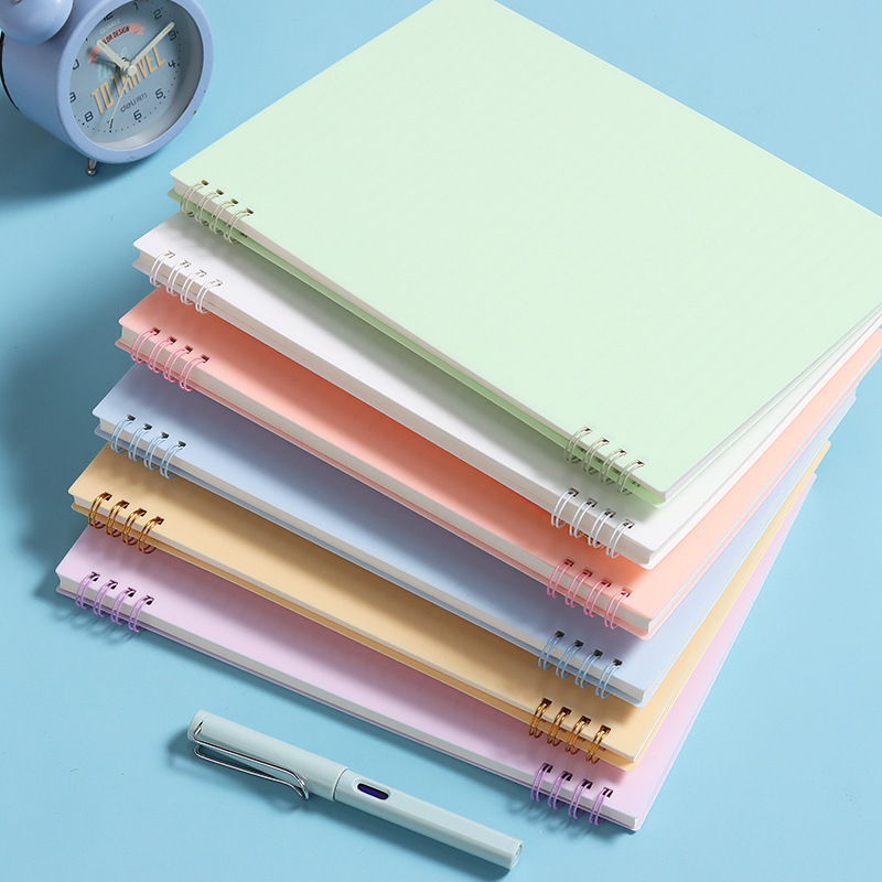 A5 B5 PVC Waterproof cover note book colored coil simple school and office supplies lined notebook journal manufacturer