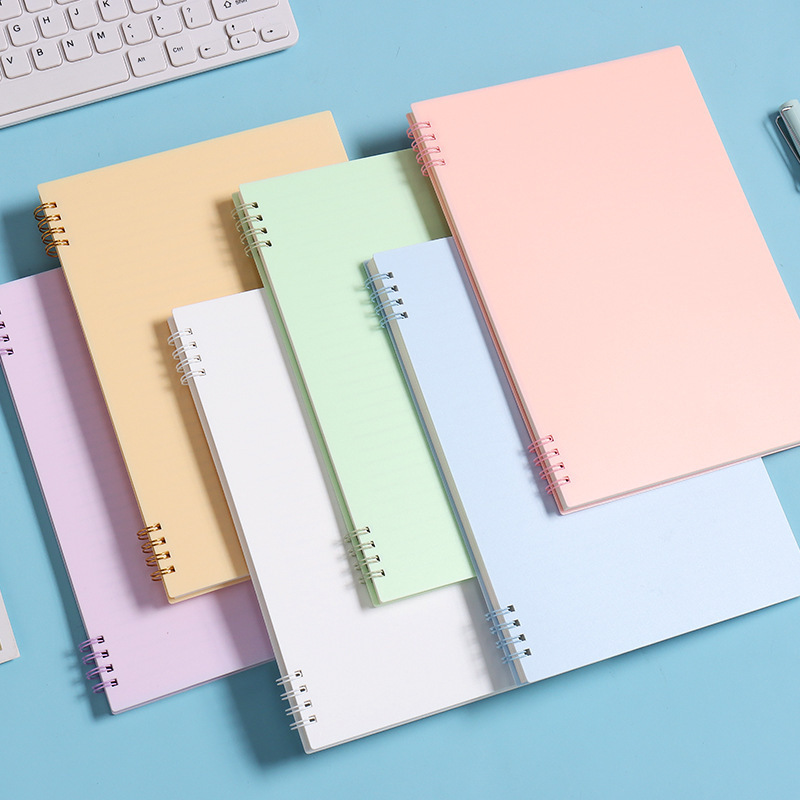 A5 B5 PVC Waterproof cover note book colored coil simple school and office supplies lined notebook journal manufacturer