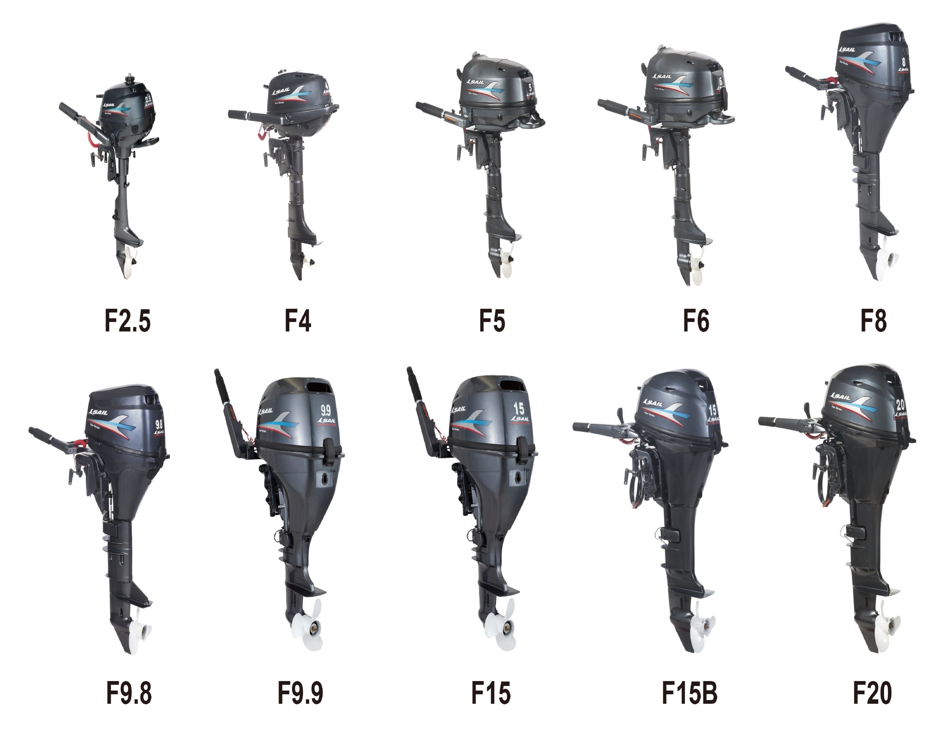 SAIL 4 stroke outboard motor 2.5hp/4hp/5hp/6hp/8hp/9.9hp/15hp/20hp/25hp/30hp/40hp/50hp/60hp,CE,Emission & Noise certificate.